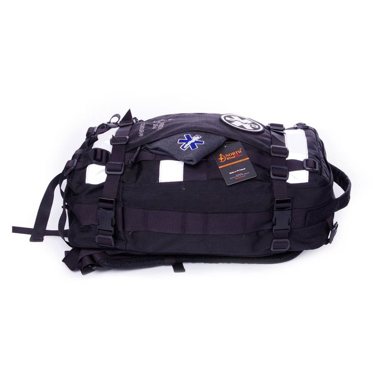 Apteczka plecakowa z wyposażeniem AP20/3P CORDURA odblaskowa czarna