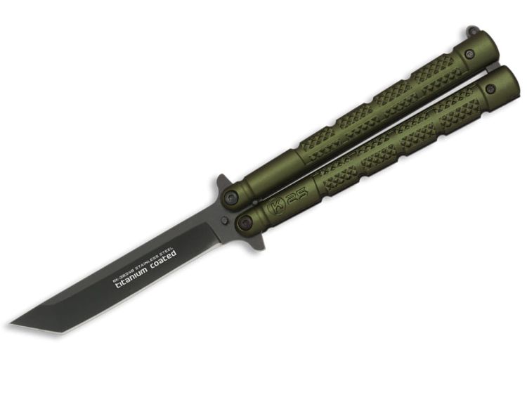 Nóż motylek K25 36249 Balisong Green