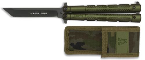 Nóż motylek K25 36249 Balisong Green