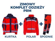 Komplet ratowniczy (kurtka + polar + spodnie) PRM FLUO rozszerzony zimowy
