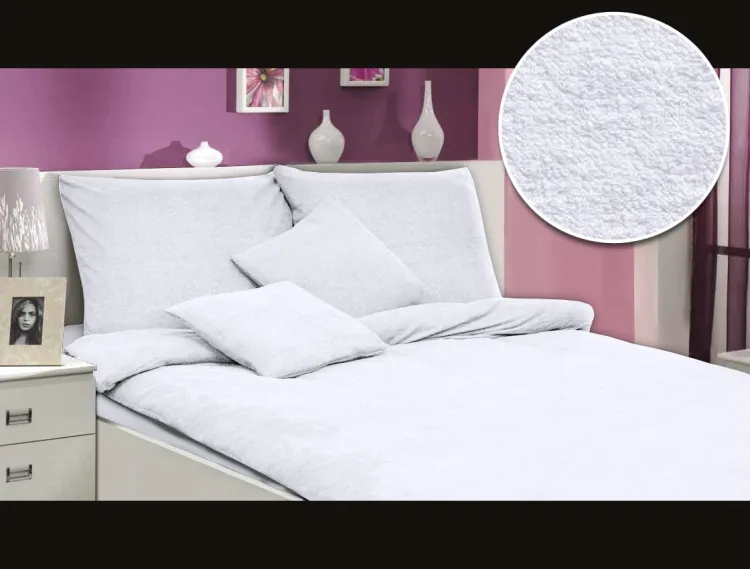 Pościel frotte biały 001/160x200