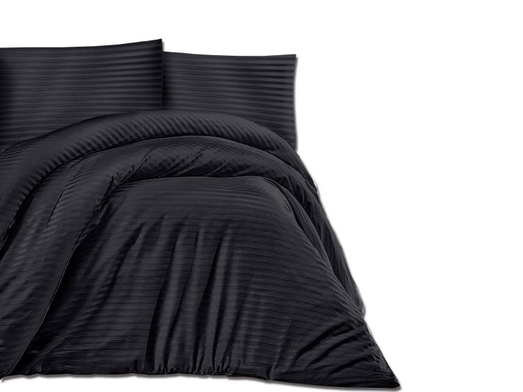 Pościel satyna bawełniana CIZGILI BLACK/200x220 EXCLUSIVE