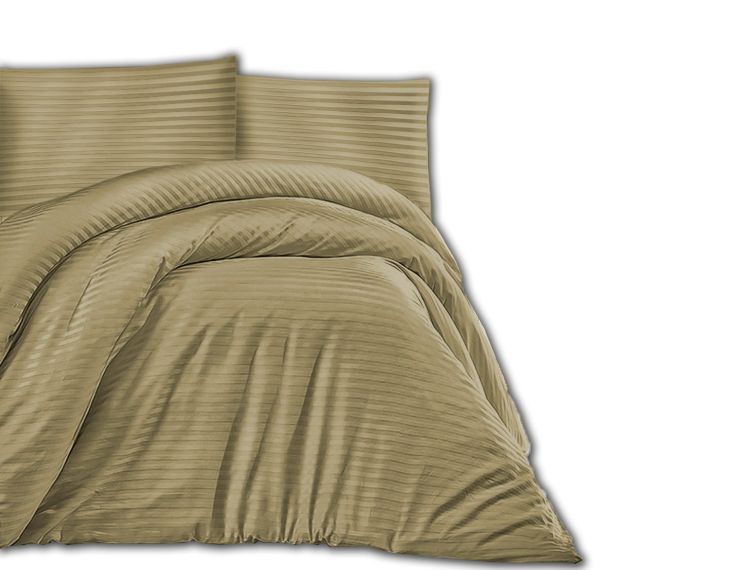 Pościel satyna bawełniana CIZGILI OLIVE GREEN/140x200+1posz. 70x80 EXCLUSIVE