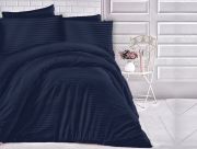 Poszewka satyna bawełna CIZGILI NAVY BLUE/40x40.