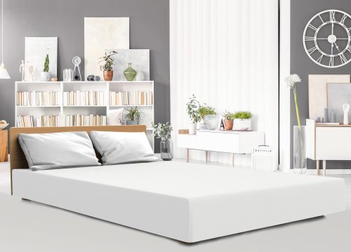 Prześcieradło jersey elastan z gumką WHITE/BIAŁY/160x200x30