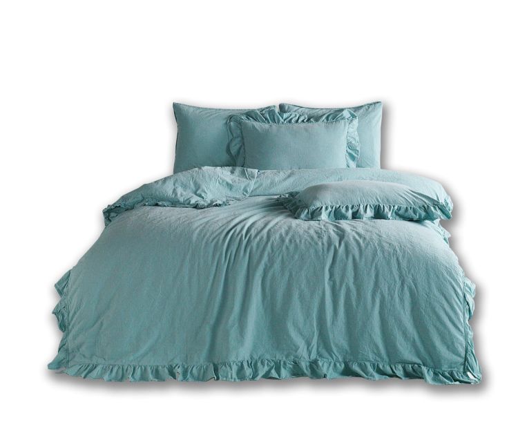 Pościel bawełniana MINERAL BLUE/200x220(P) STONEWASHED