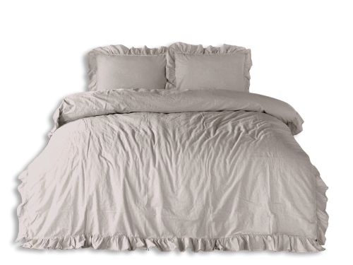 Pościel bawełniana NATURAL CREAM/200x220(P) STONEWASHED