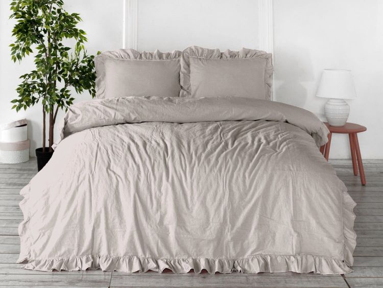 Pościel bawełniana NATURAL CREAM/200x220(P) STONEWASHED