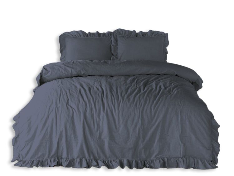 Pościel bawełniana NATURAL GREY/200x220(P) STONEWASHED