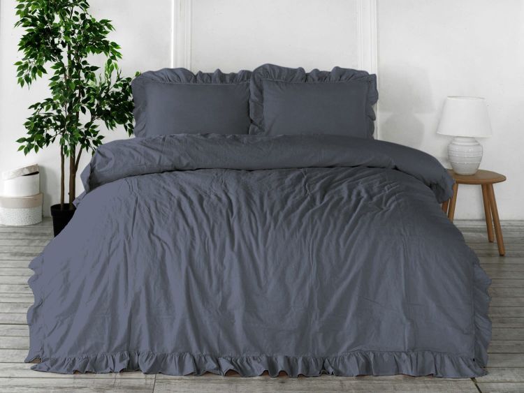 Pościel bawełniana NATURAL GREY/200x220(P) STONEWASHED