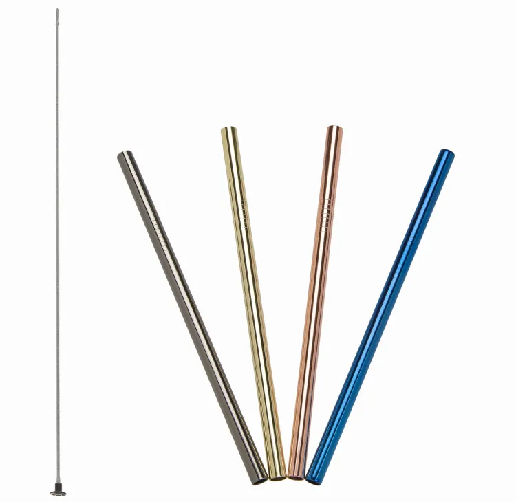 Stalowe słomki do napojów Lurch, 4 szt., kolorowe, 18 cm