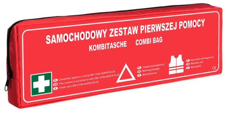 Samochodowy Zestaw Pierwszej Pomocy SUPER BAG DIN 13164 PLUS