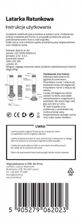 Latarka ratunkowa - życia 4w1 wodoodporna