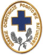 Emblemat GOPR Górskie Ochotnicze Pogotowie Ratunkowe haftowany biały
