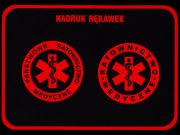 Koszulka Polo ratownicza czarna męska FUNKCYJNA - nadruk FLUO przód + rękawek