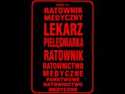 Koszulka Polo ratownicza czarna męska FUNKCYJNA nadruk FLUO