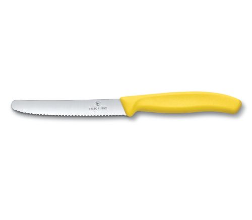 Nóż Victorinox do pomidorów, zaokr, ząbki żółty
