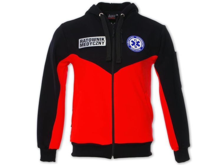 Bluza ratownicza FLUO męska rozpinana z kapturem North-Wind funkcyjna z logo