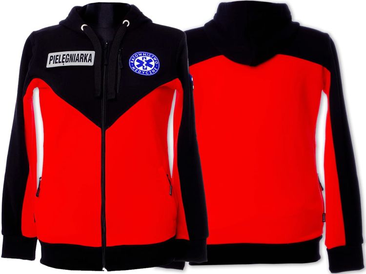 Bluza ratownicza FLUO damska rozpinana z kapturem North-Wind funkcyjna z logo