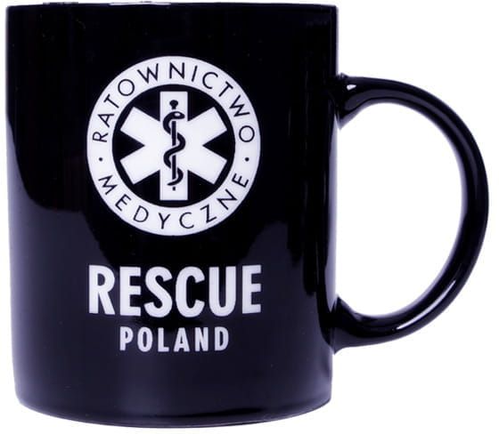 Kubek RESCUE POLAND Ratownictwo Medyczne 300 ml  KNO2 czarny