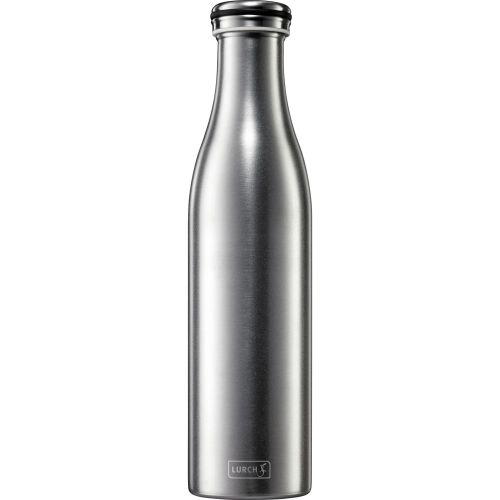 butelka termiczna, stalowa, 0,75 l, metaliczna