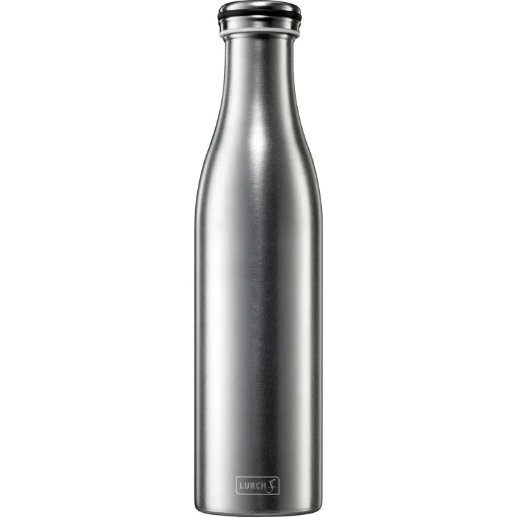 butelka termiczna, stalowa, 0,75 l, metaliczna