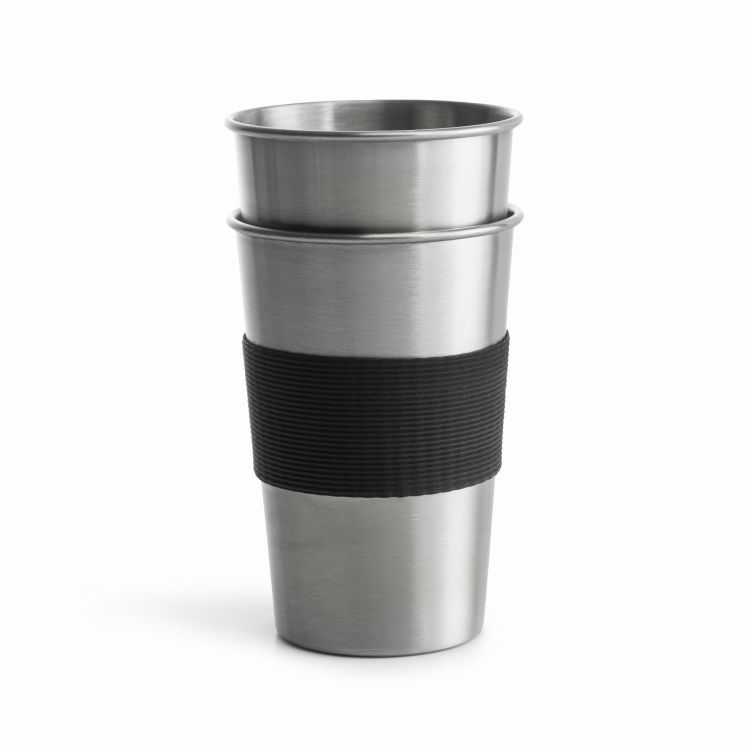 Kubki stalowe Sagaform To go 2 szt. 0,5 l 9 x 13 cm srebrne