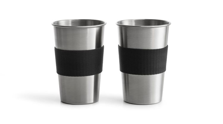 Kubki stalowe Sagaform To go 2 szt. 0,5 l 9 x 13 cm srebrne