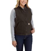 Damska Kamizelka Carhartt Sherpa Lined Mock Neck Vest DARK BROWN