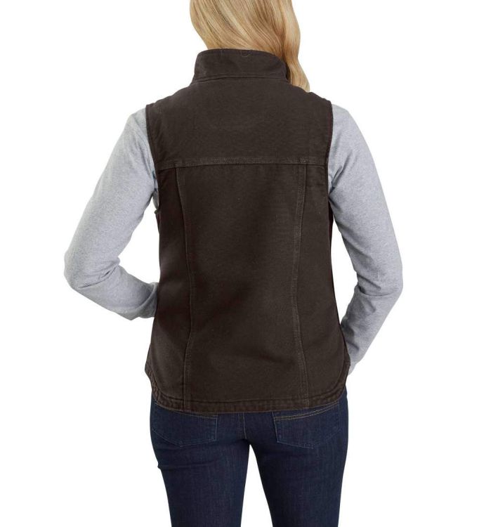 Damska Kamizelka Carhartt Sherpa Lined Mock Neck Vest DARK BROWN