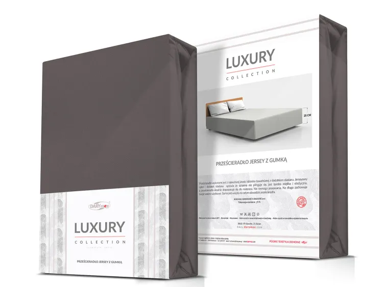 Prześcieradło jersey elastan z gumką ANTHRACITE/ANTRACYT/90x200x30