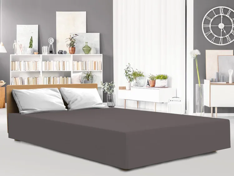 Prześcieradło jersey elastan z gumką ANTHRACITE/ANTRACYT/160x200x30