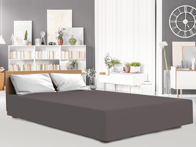 Prześcieradło jersey elastan z gumką ANTHRACITE/ANTRACYT/180x200x30
