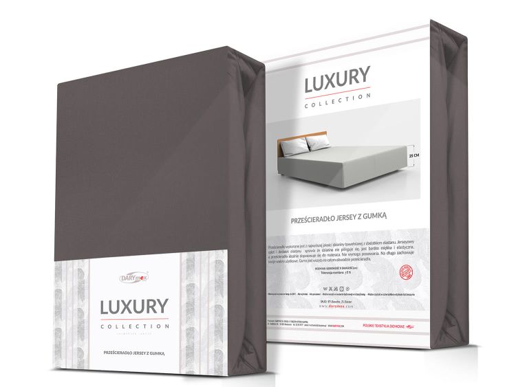 Prześcieradło jersey elastan z gumką ANTHRACITE/ANTRACYT/180x200x30