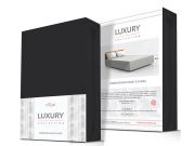 Prześcieradło jersey elastan z gumką BLACK/CZARNY/220x200x30