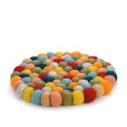 podkładka pod gorące naczynia, śred. 21 cm, owcza wełna, wielokolorowa