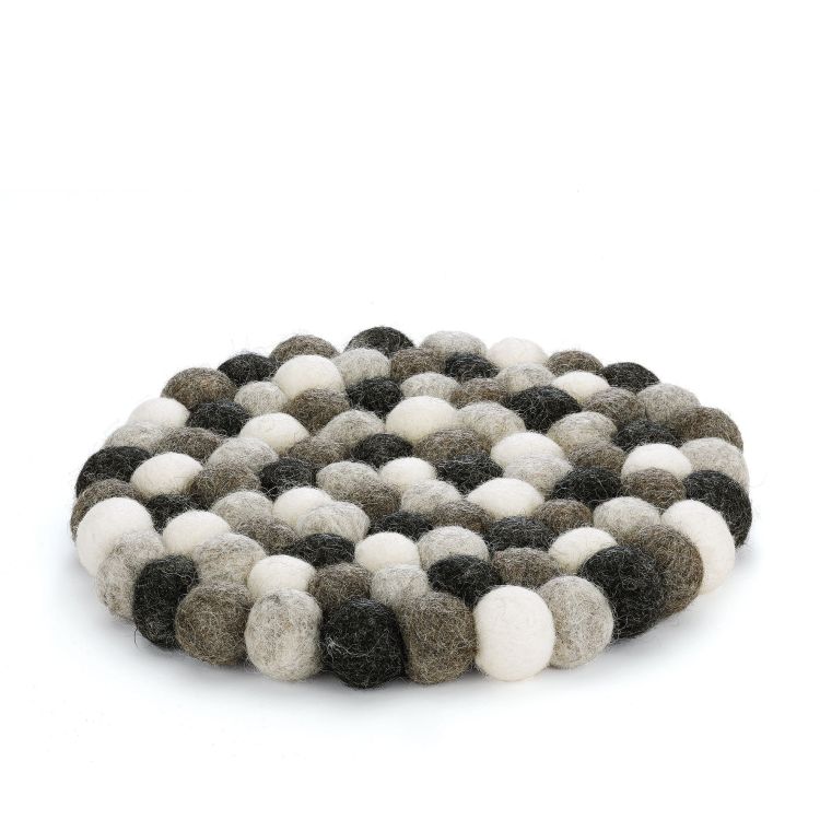 Podkładka pod gorące naczynia Cilio Lana Grigio, śred. 21 cm, owcza wełna, szara