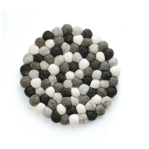 Podkładka pod gorące naczynia Cilio Lana Grigio, śred. 21 cm, owcza wełna, szara