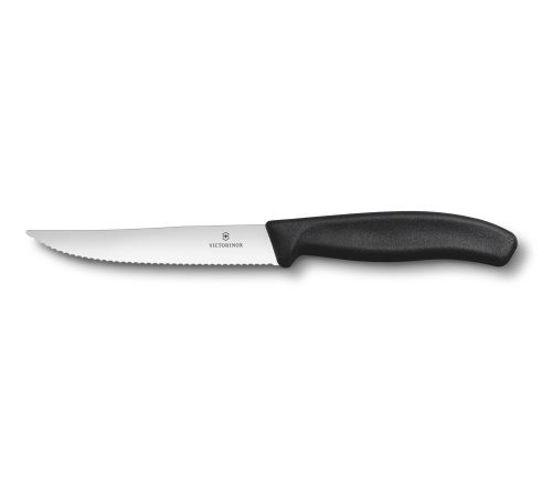Nóż Victorinox do steków, ząbkowany, 12cm, czarny