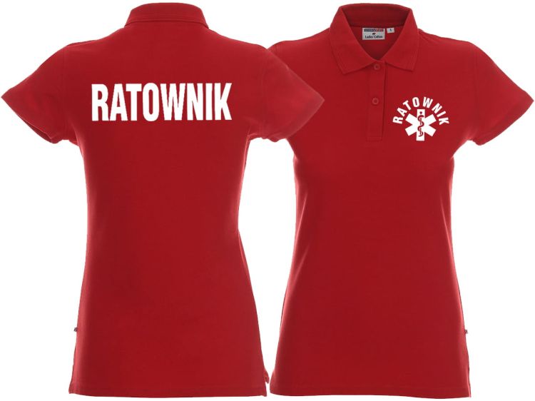 Koszulka Polo damska RATOWNIK czerwona
