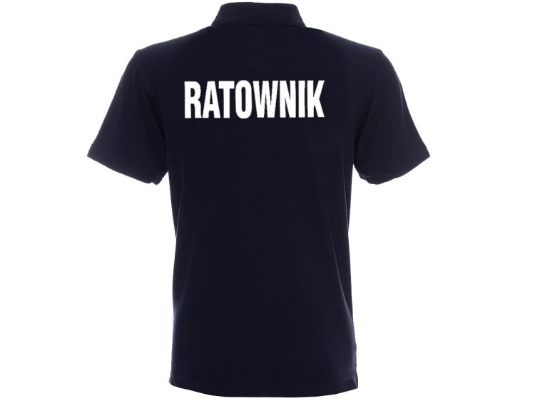 Koszulka Polo męska RATOWNIK granatowa