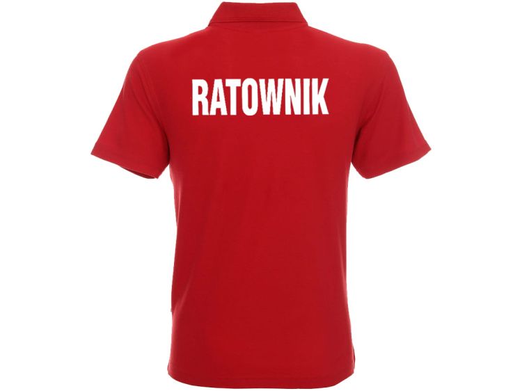 Koszulka Polo męska RATOWNIK czerwona