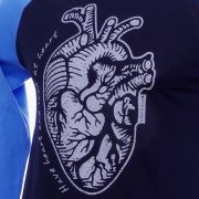 Koszulka Serce Anatomiczne z długim rękawem granatowo niebieska
