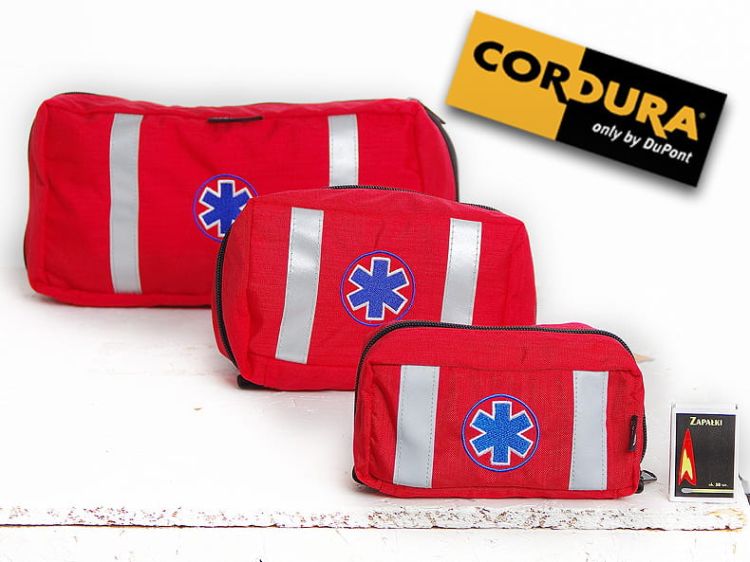 Apteczka osobista AOM Cordura odblaskowa - czerwona