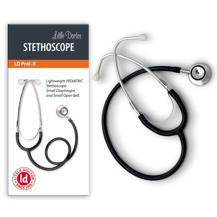 Stetoskop pediatryczny Prof-II Little Doctor dwugłowicowy - czarny