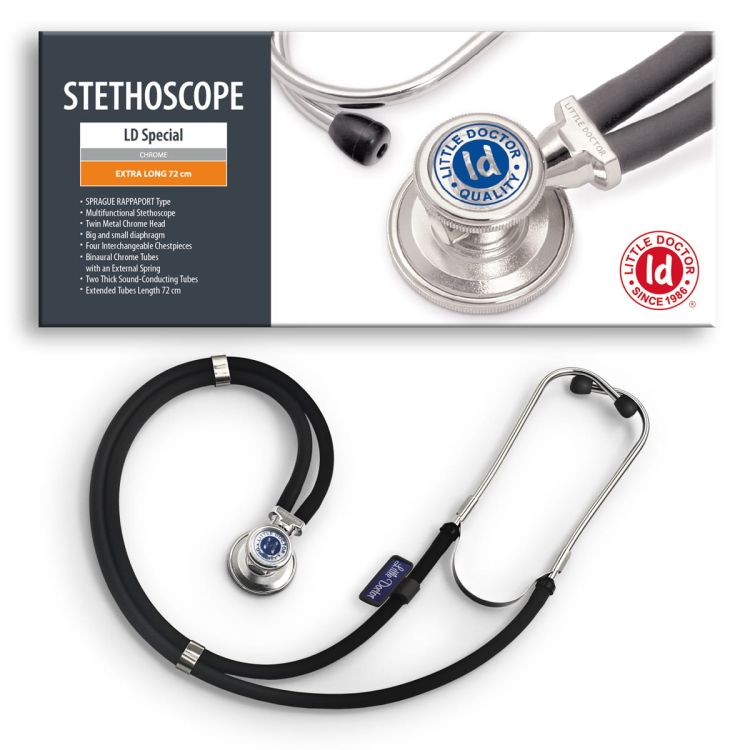 Stetoskop Special Rappaport Little Doctor 72 cm dwuglowicowy - czerwony