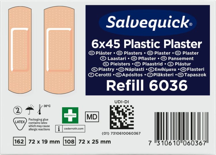 Plastry opatrunkowe plastikowe Salvequick Cederroth