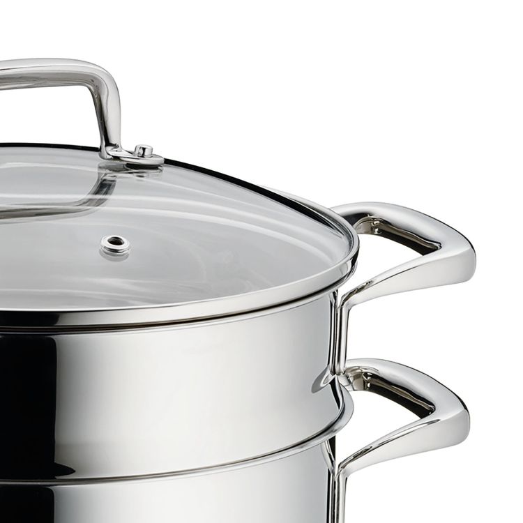 Garnek z wkładem do gotowania na parze Kela, stal nierdzewna/szkło, 2,4 l, śred. 20 x 15 cm