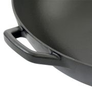 Wok ze szklaną pokrywą Kela, żeliwo emaliowane, śred.36 cm, 4 l, wys. 10 cm, czarny