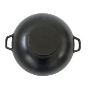 Wok ze szklaną pokrywą Kela, żeliwo emaliowane, śred.36 cm, 4 l, wys. 10 cm, czarny